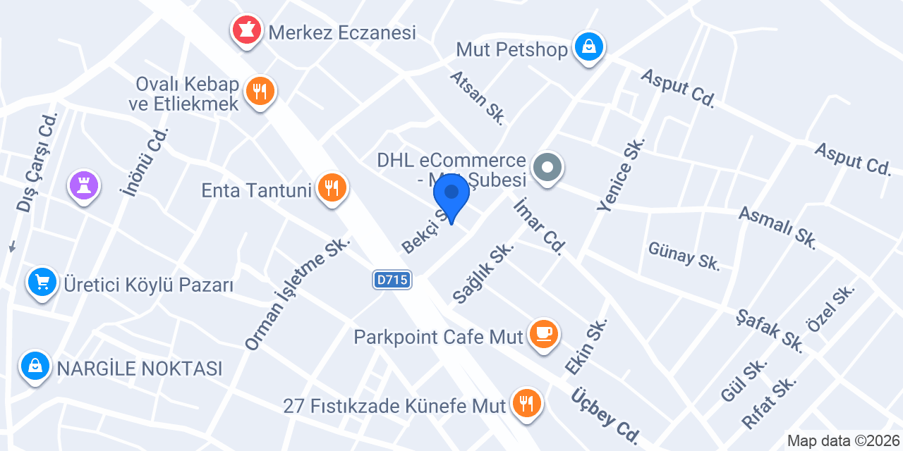Mut İlçe Emniyet Müdürlüğü konumu