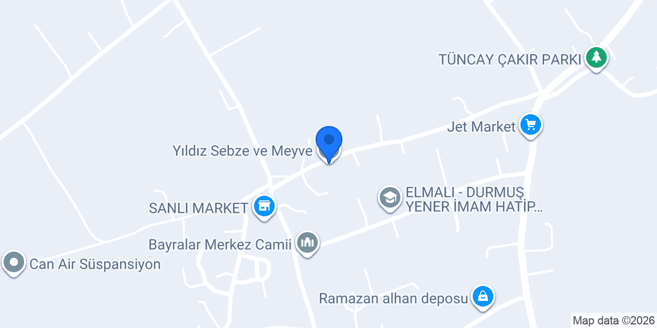 Yıldız Sebze ve Meyve konumu