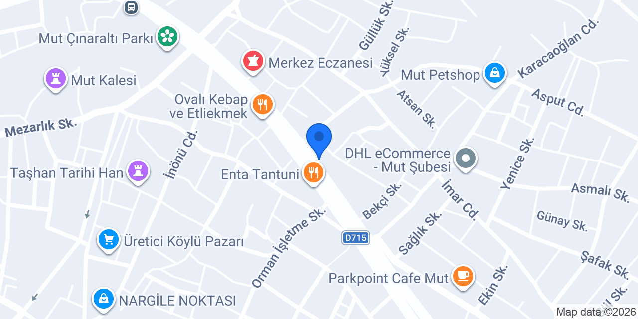 DenizBank Mut Şubesi konumu