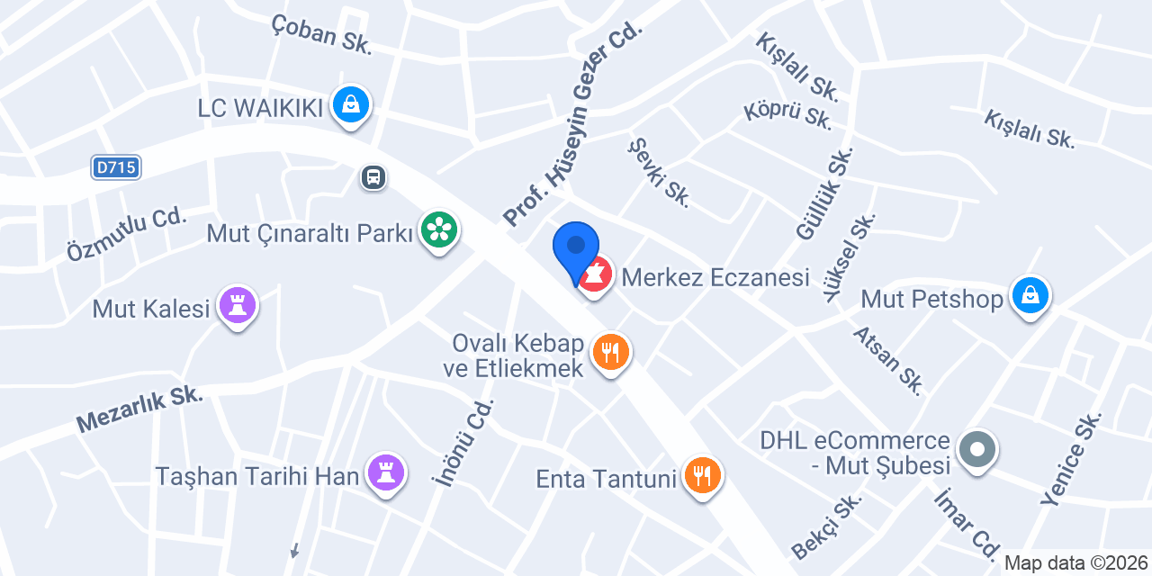VakıfBank Mut Şubesi konumu