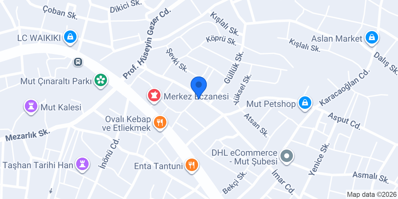 Aras Kargo Mut Şubesi konumu
