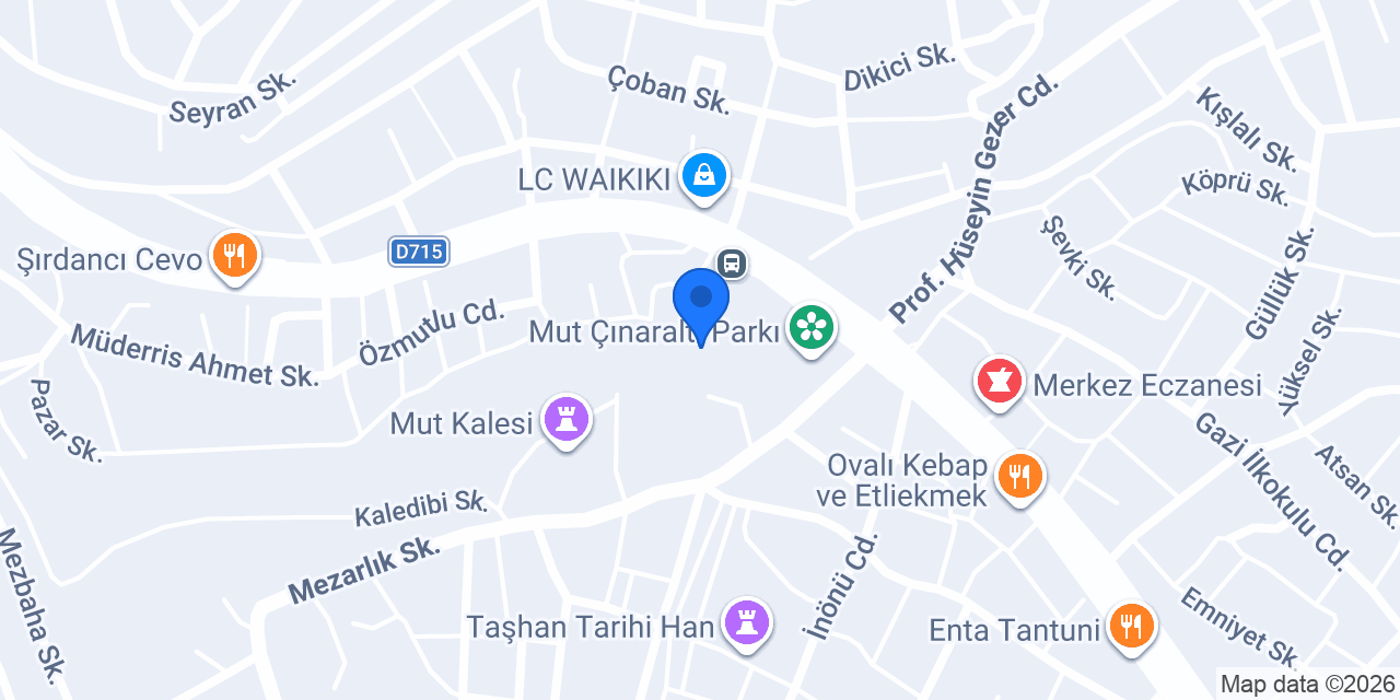 MUT OTOGAR TAKSİ konumu