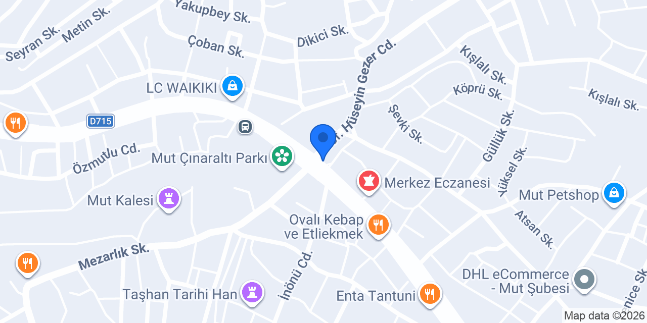 Halkbank Mut Şubesi konumu