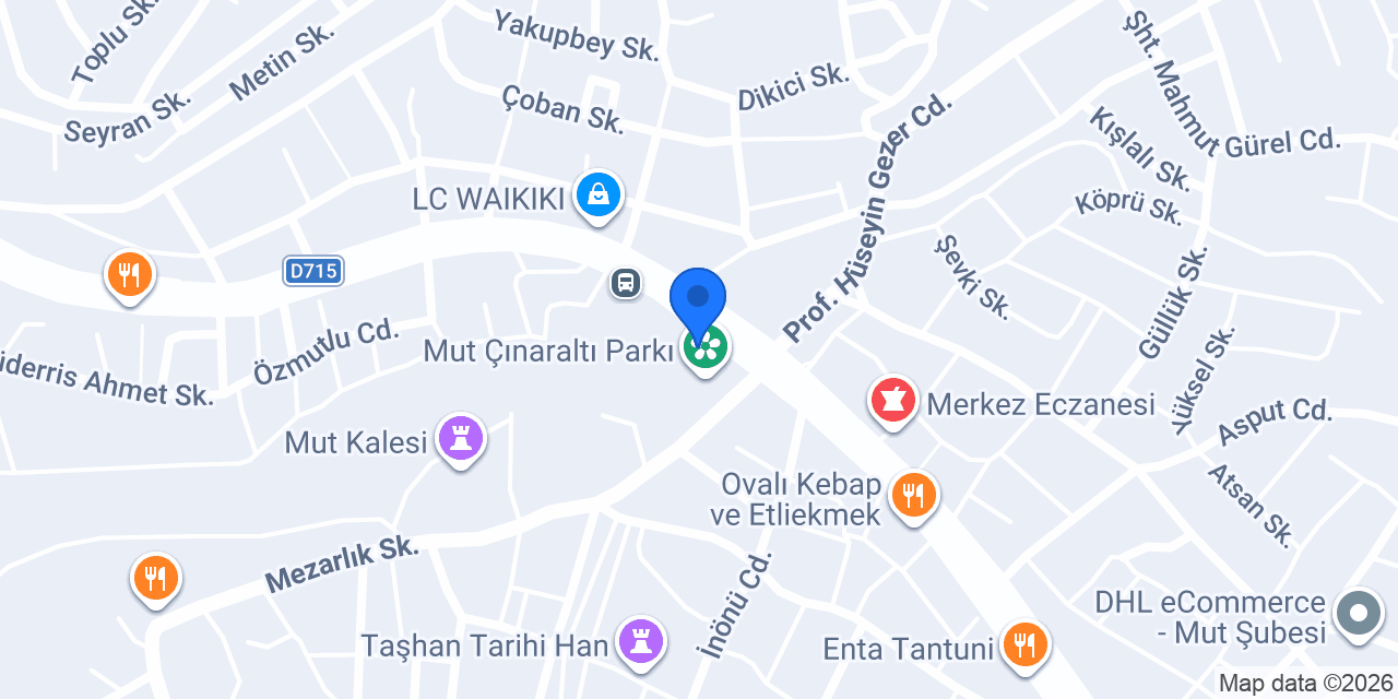 Mut Otogar Taksi 7/24 konumu