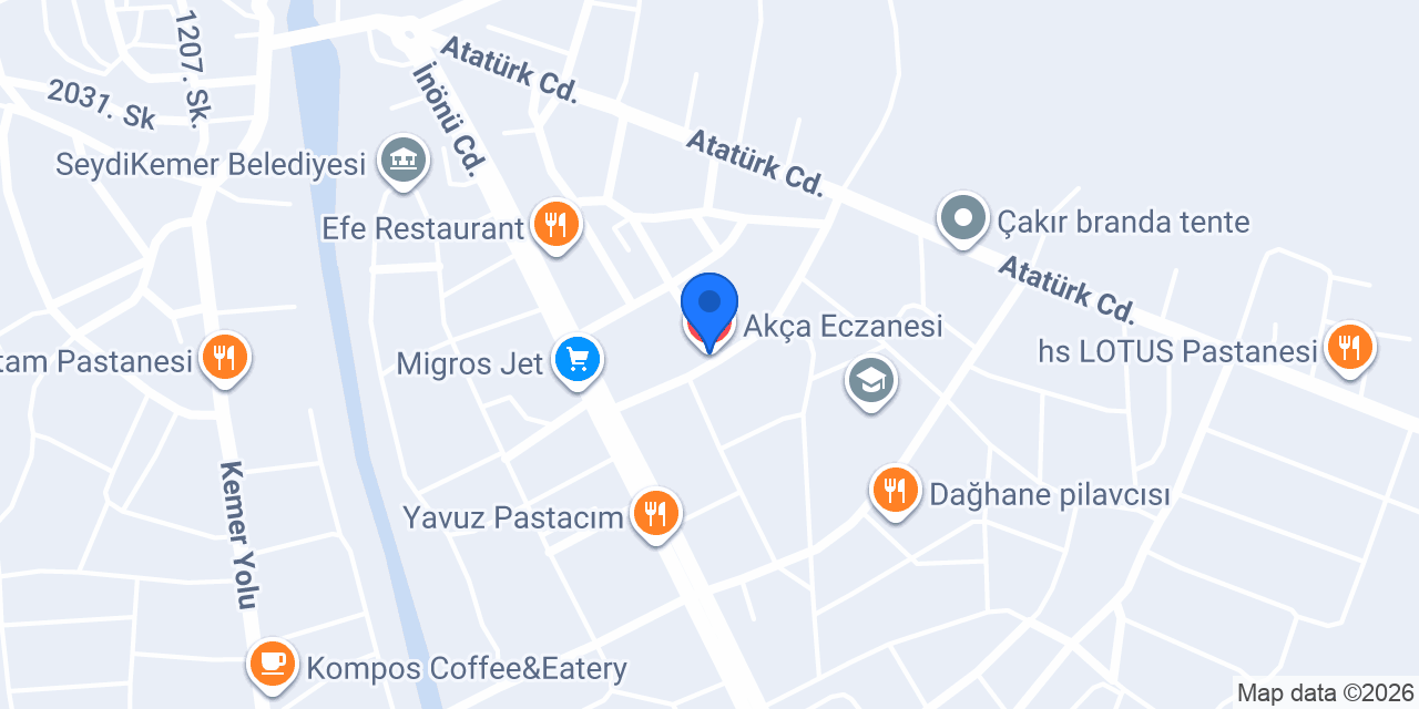 Akça Eczanesi konumu