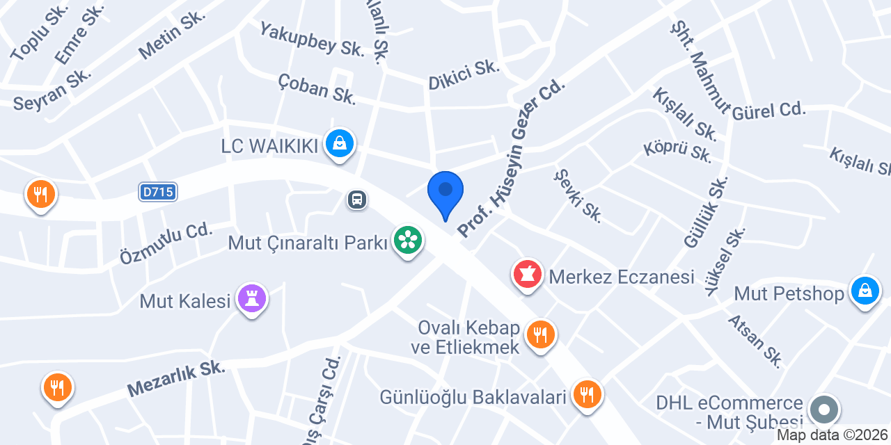 Yapı Kredi - Mut Mobil Şube konumu