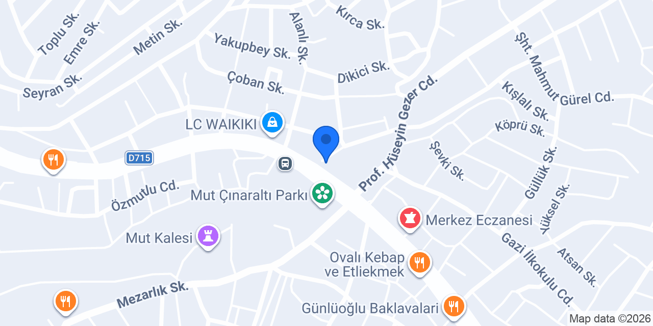 Yurtiçi Kargo Mut konumu
