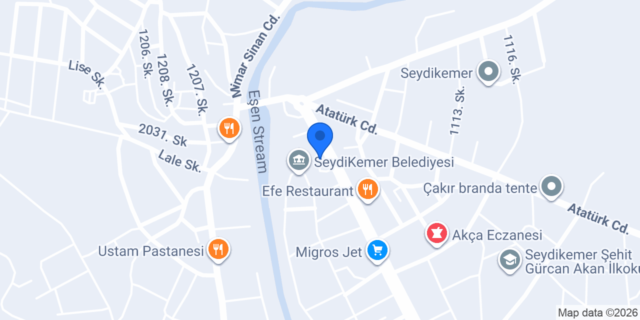Seydikemer Kaymakamlığı konumu