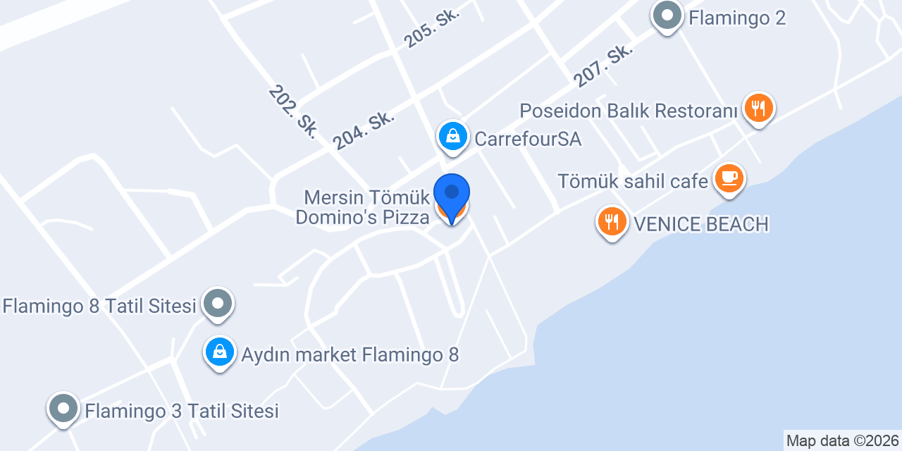 Mersin Tömük Domino's Pizza konumu