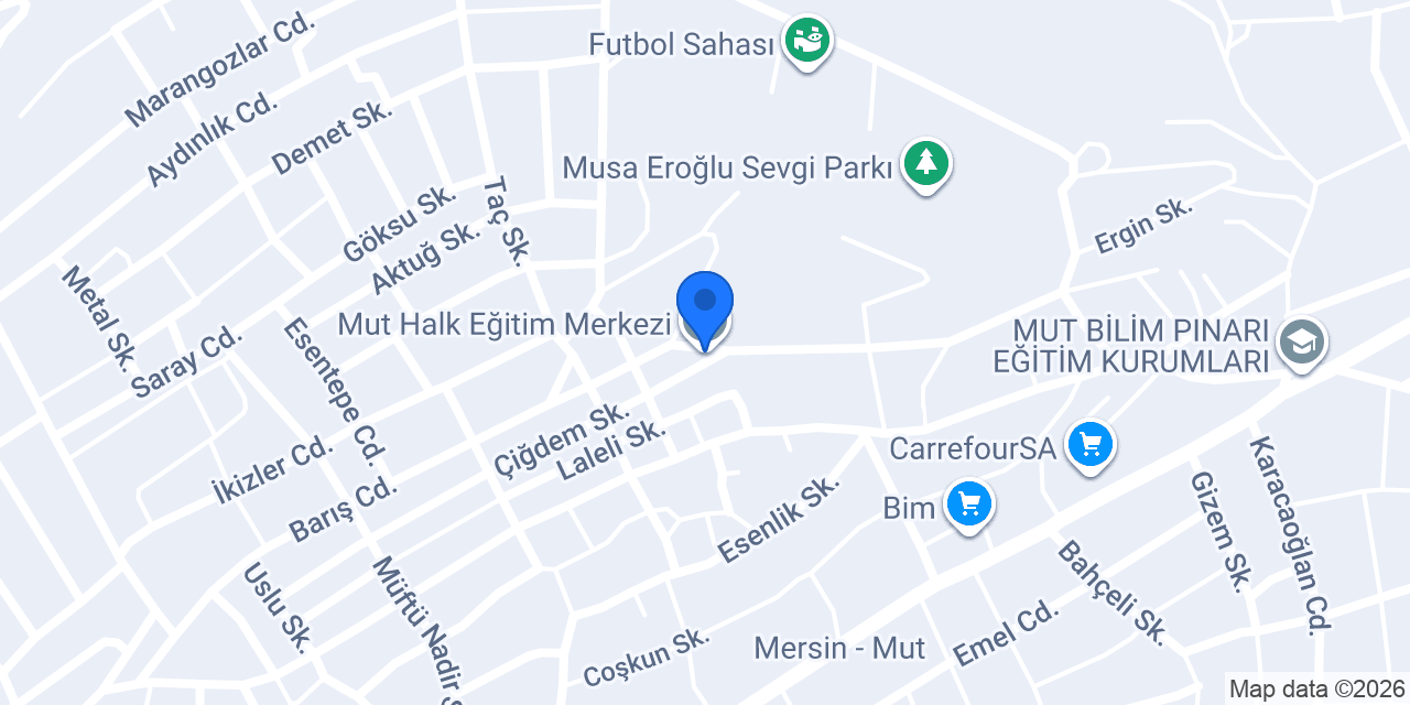 Mut Halk Eğitim Merkezi konumu
