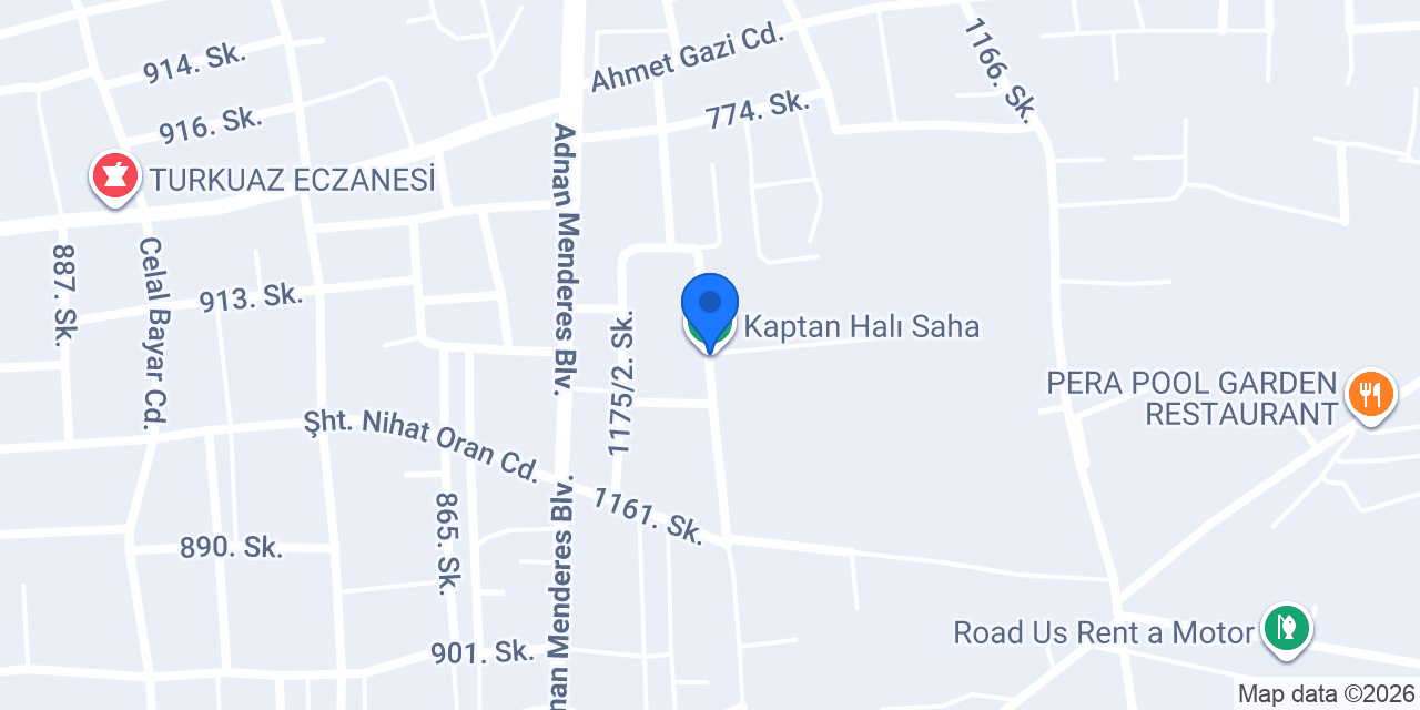 Kaptan Halı Saha konumu