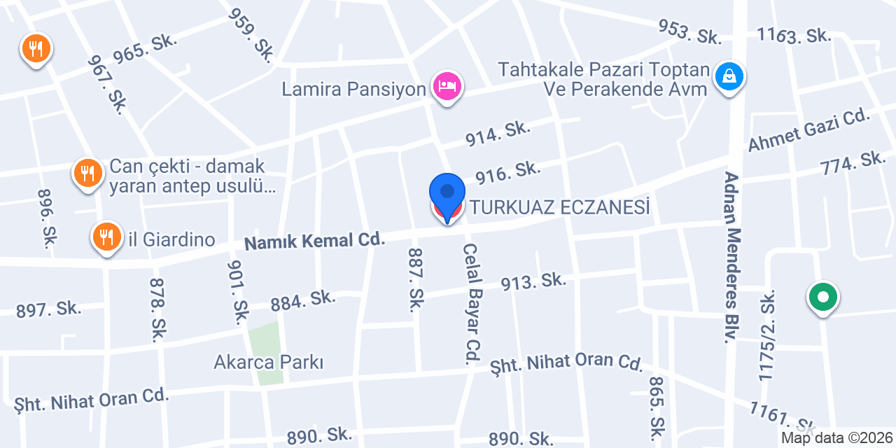 TURKUAZ ECZANESİ konumu
