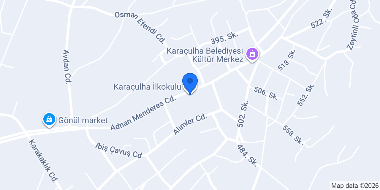 Karaçulha İlkokulu konumu