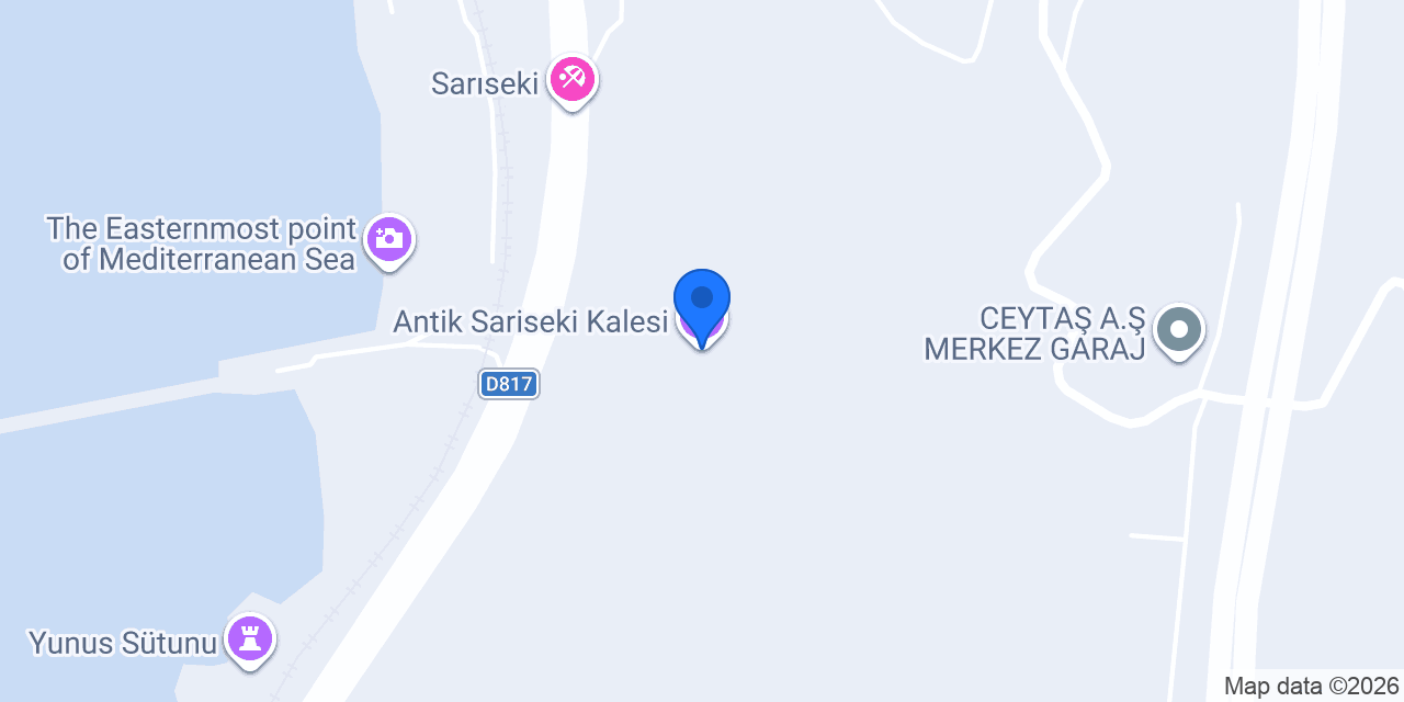 Antik Sariseki Kalesi konumu