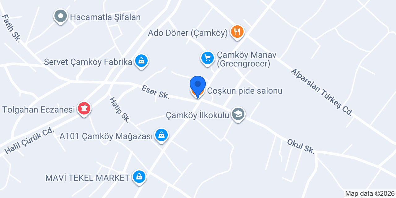 Coşkun pide salonu konumu