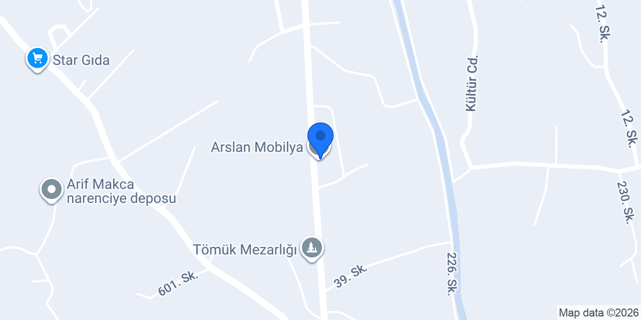 Arslan Mobilya konumu