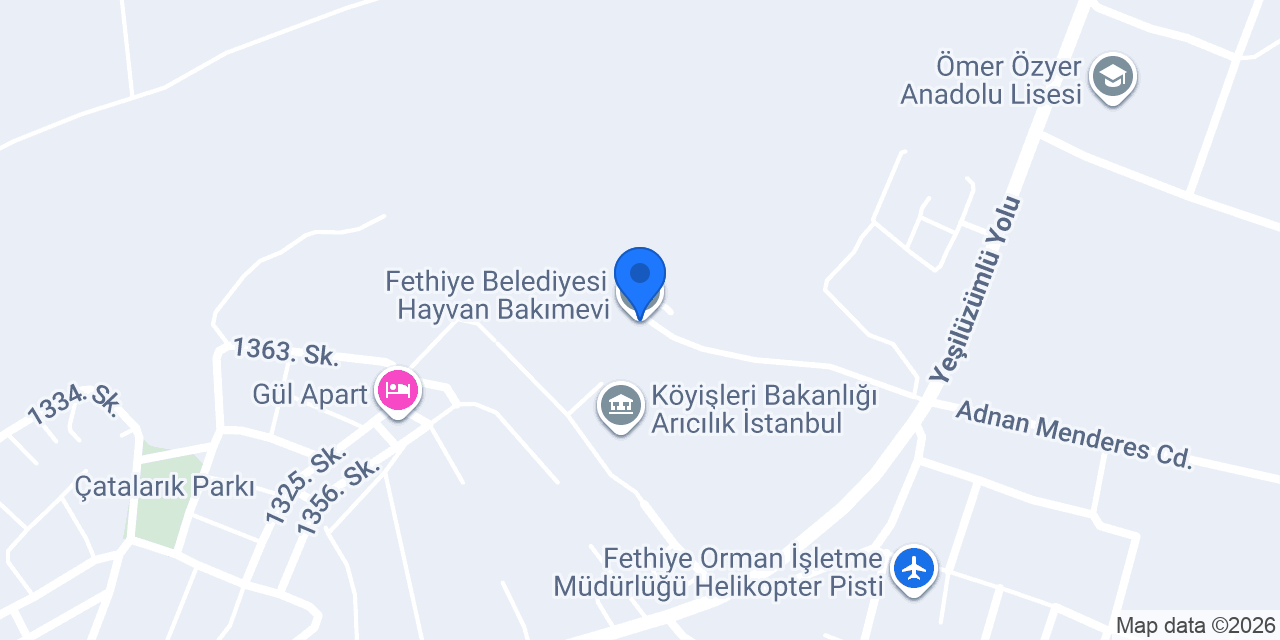 Fethiye Belediyesi Hayvan Bakımevi konumu