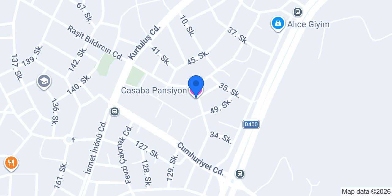 Casaba Pansiyon konumu