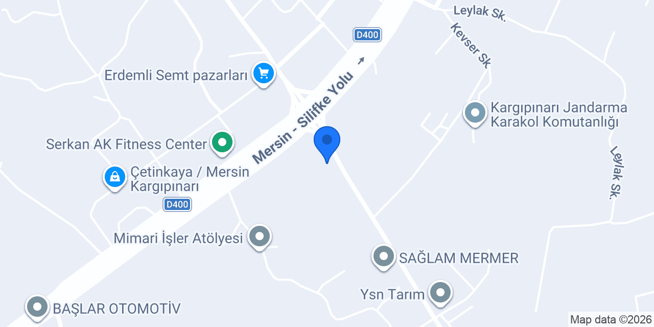 Yalçın mermer ve granit konumu
