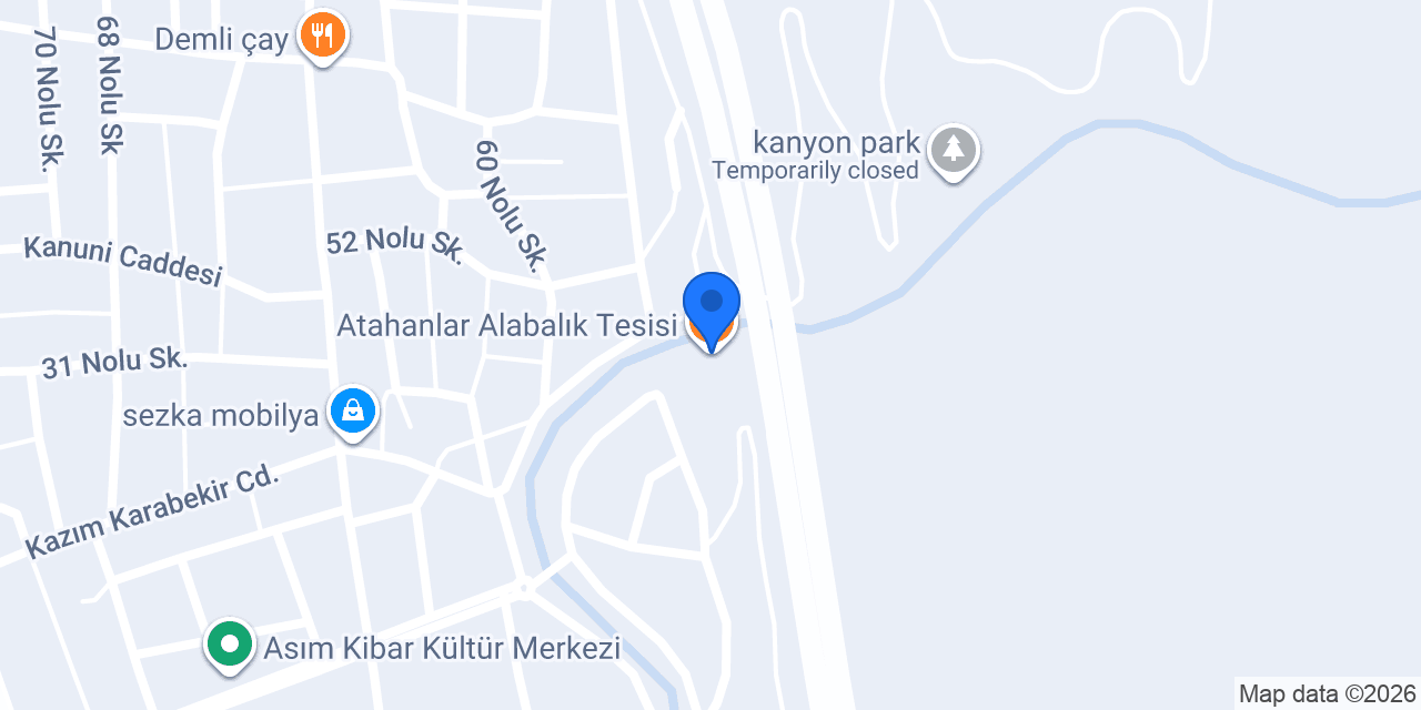 Atahanlar Alabalık Tesisi konumu