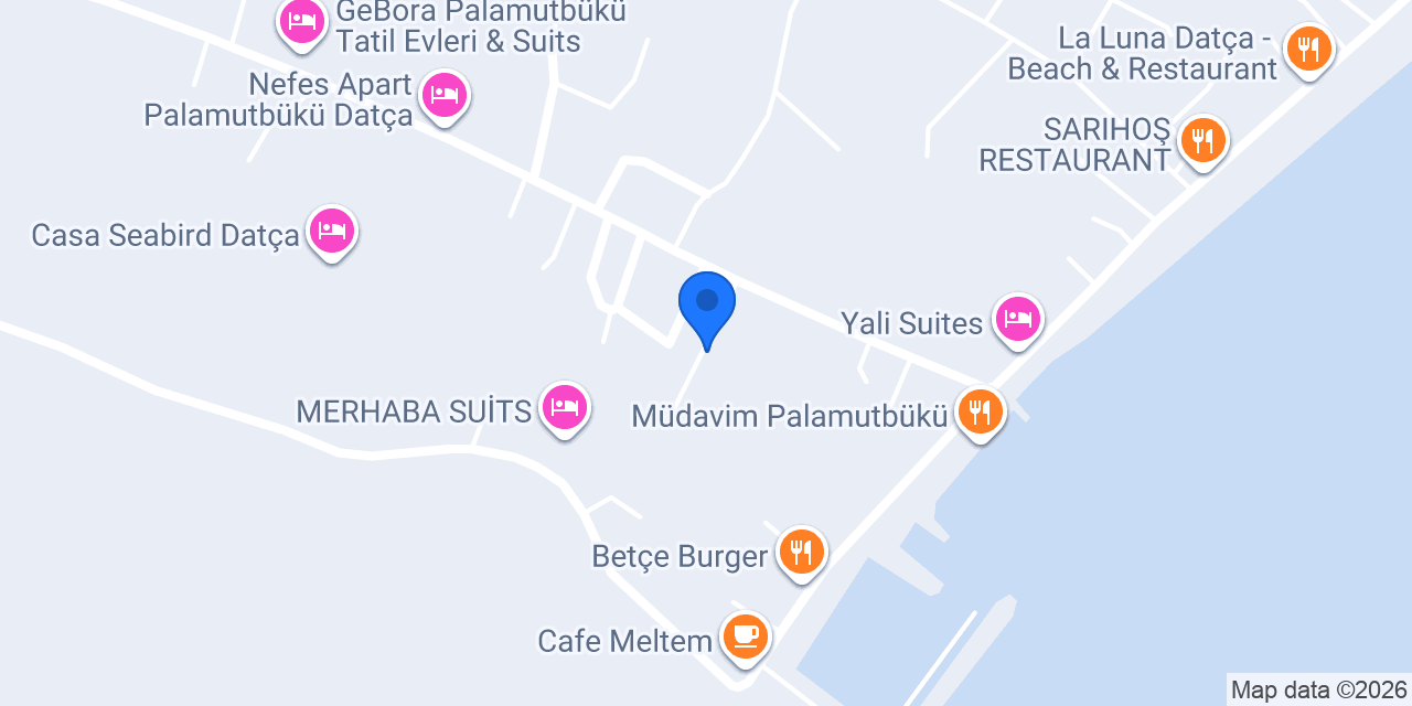 Canözüm Apart Otel Datça Palamutbükü konumu