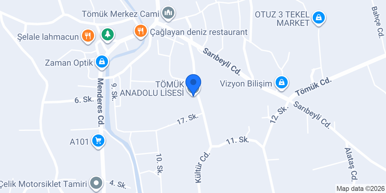 TÖMÜK ANADOLU LİSESİ konumu
