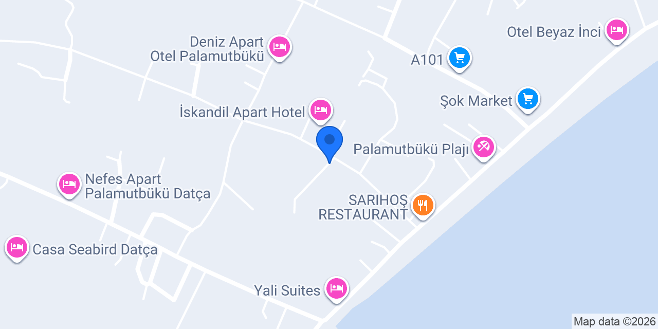 Zeytin Pansiyon Palamutbükü konumu