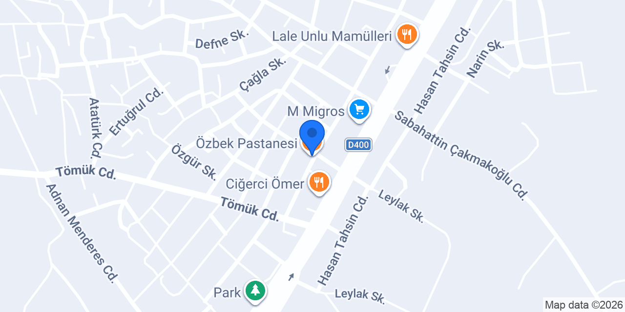 Özbek Pastanesi konumu