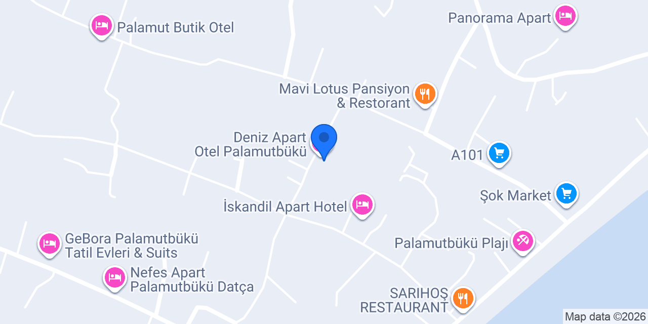 Deniz Apart Otel Palamutbükü konumu