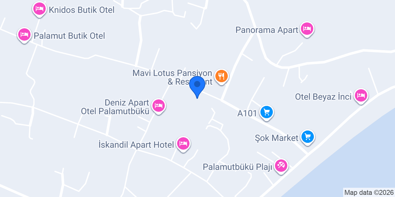 Ege Masalı Pansiyon Palamutbükü konumu