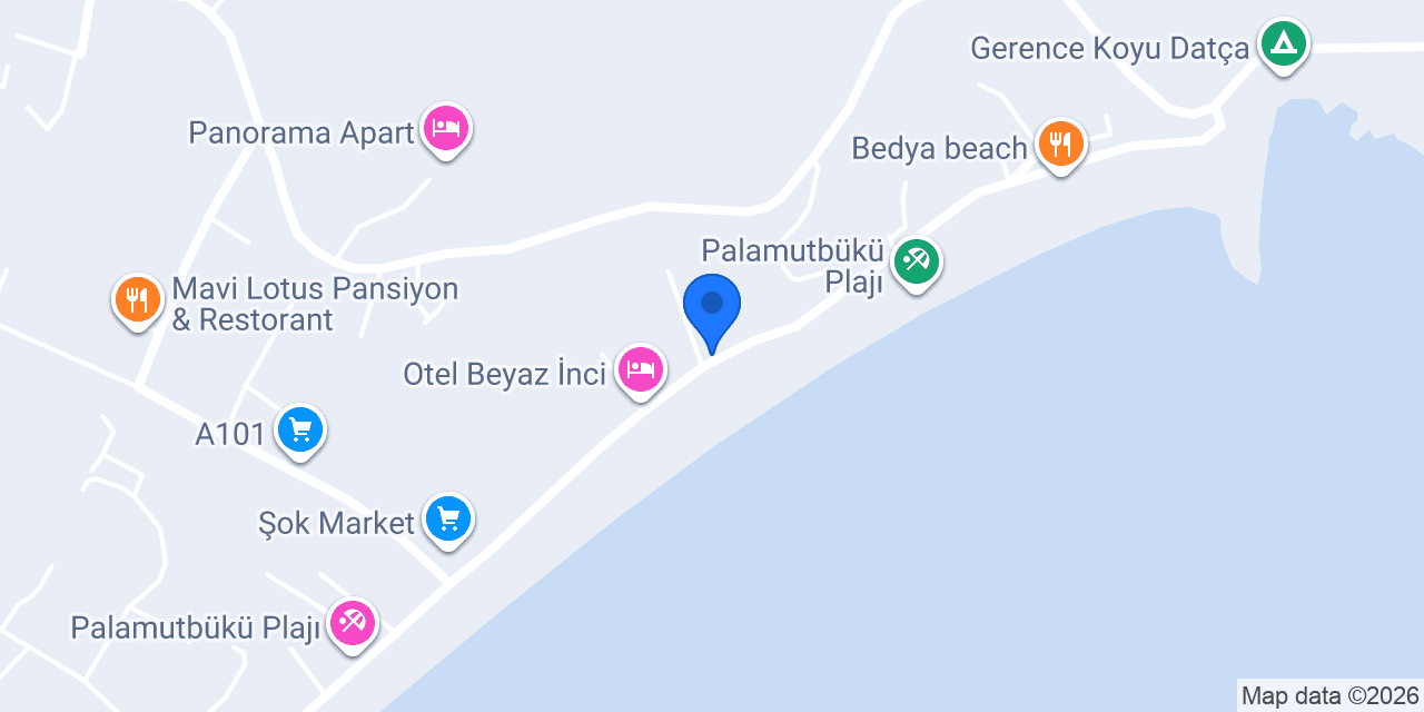 Bük Otel - Palamutbükü konumu