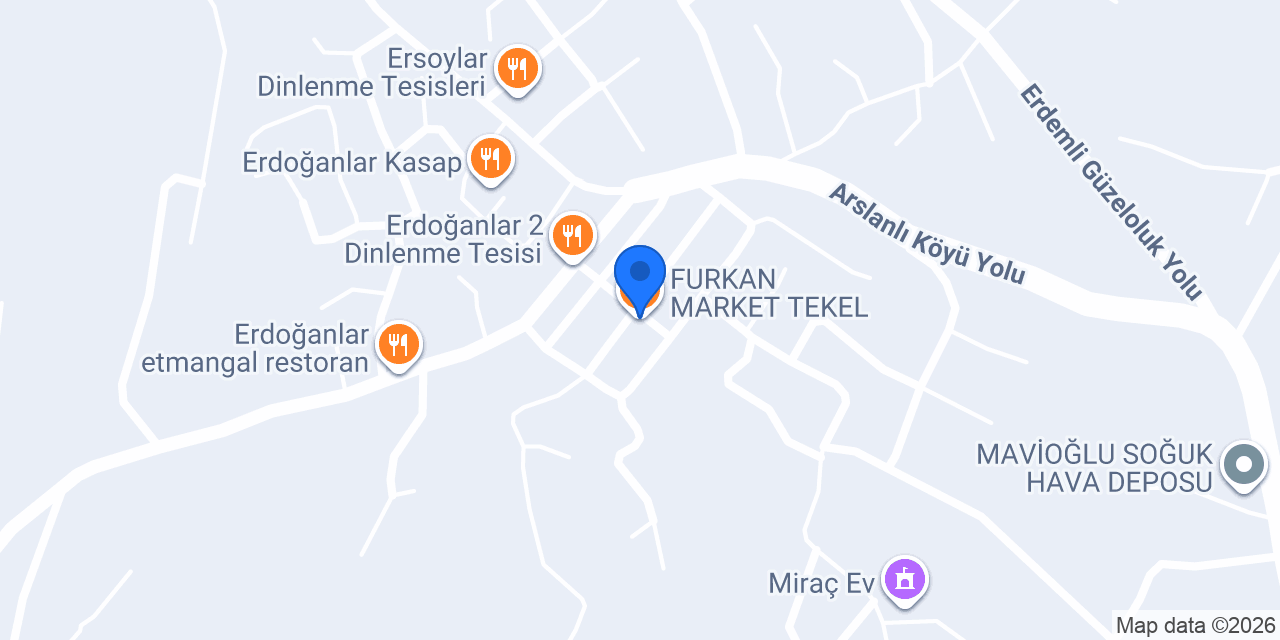 FURKAN MARKET TEKEL konumu