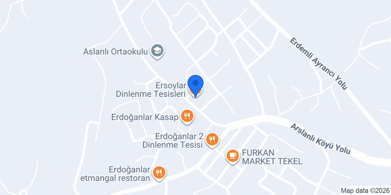 Ersoylar Dinlenme Tesisleri konumu