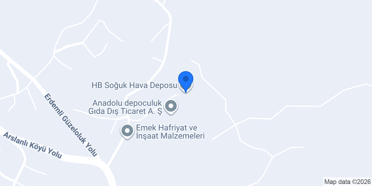 HB Soğuk Hava Deposu konumu