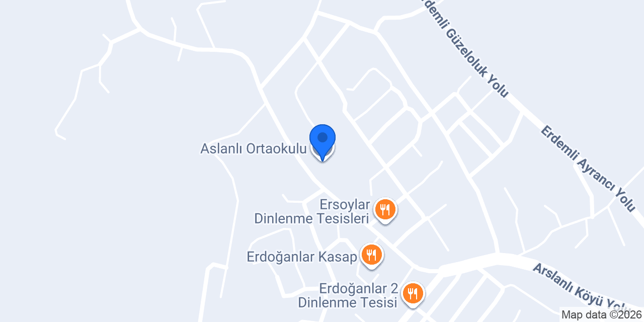 Aslanlı Ortaokulu konumu