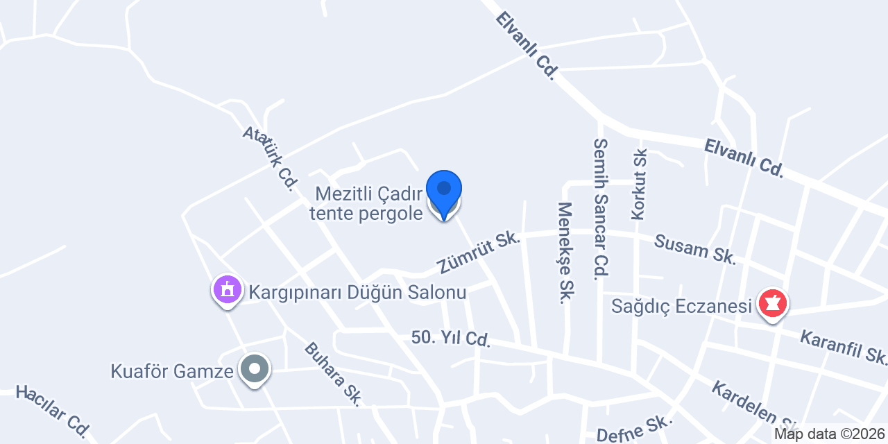 Mezitli Çadır tente pergole konumu
