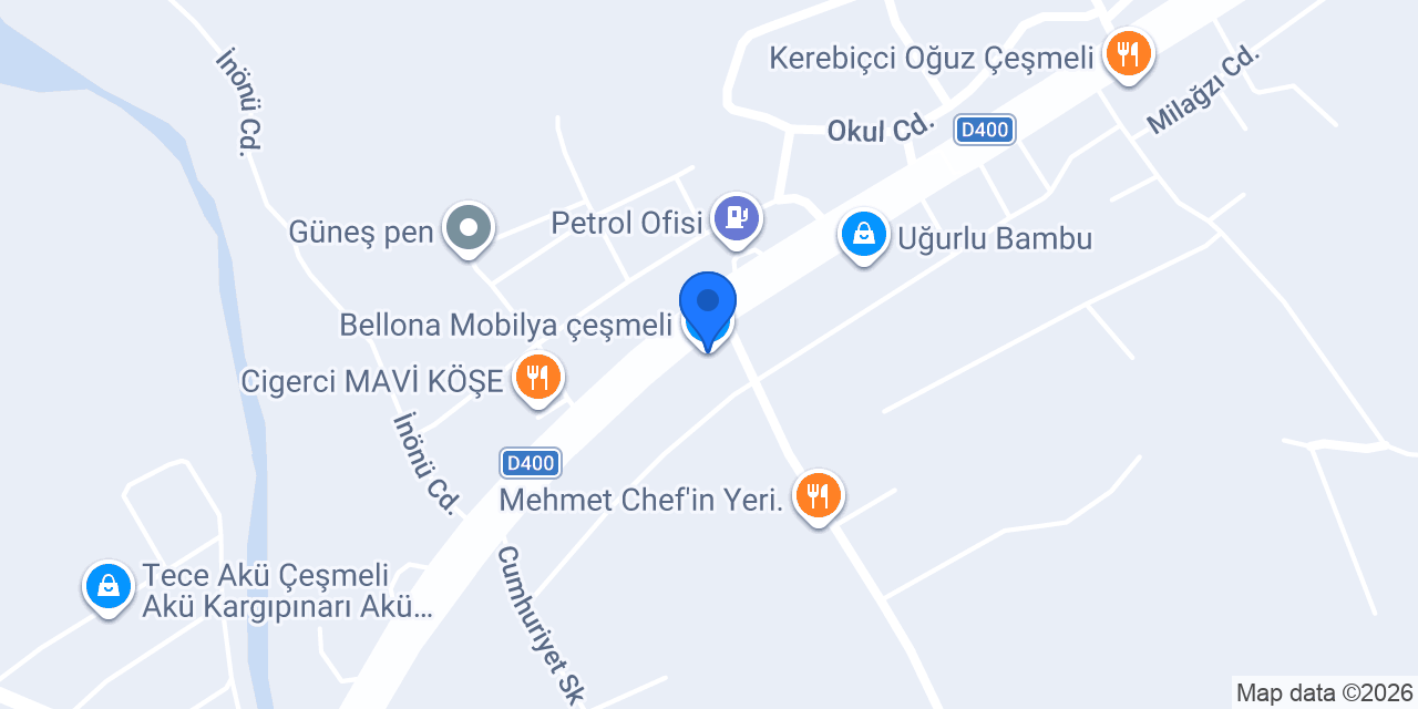 Bellona Mobilya çeşmeli konumu