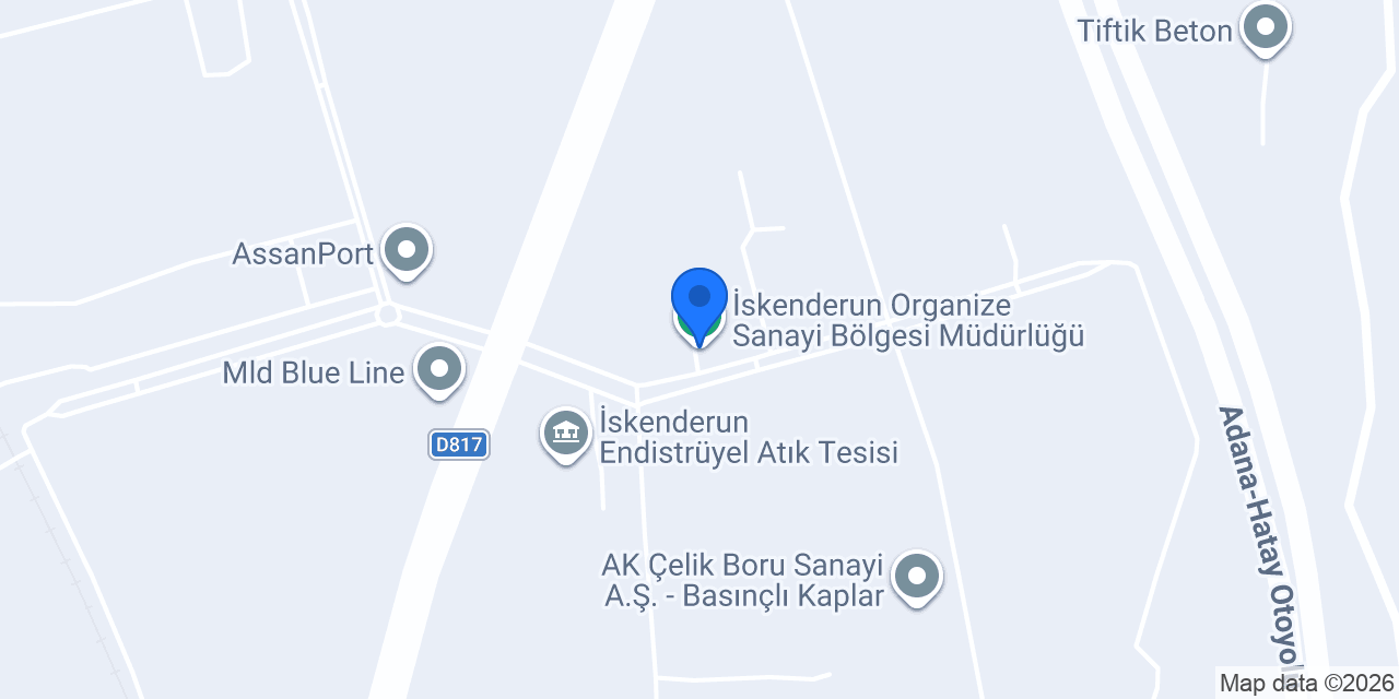 İskenderun Organize Sanayi Bölgesi Müdürlüğü konumu