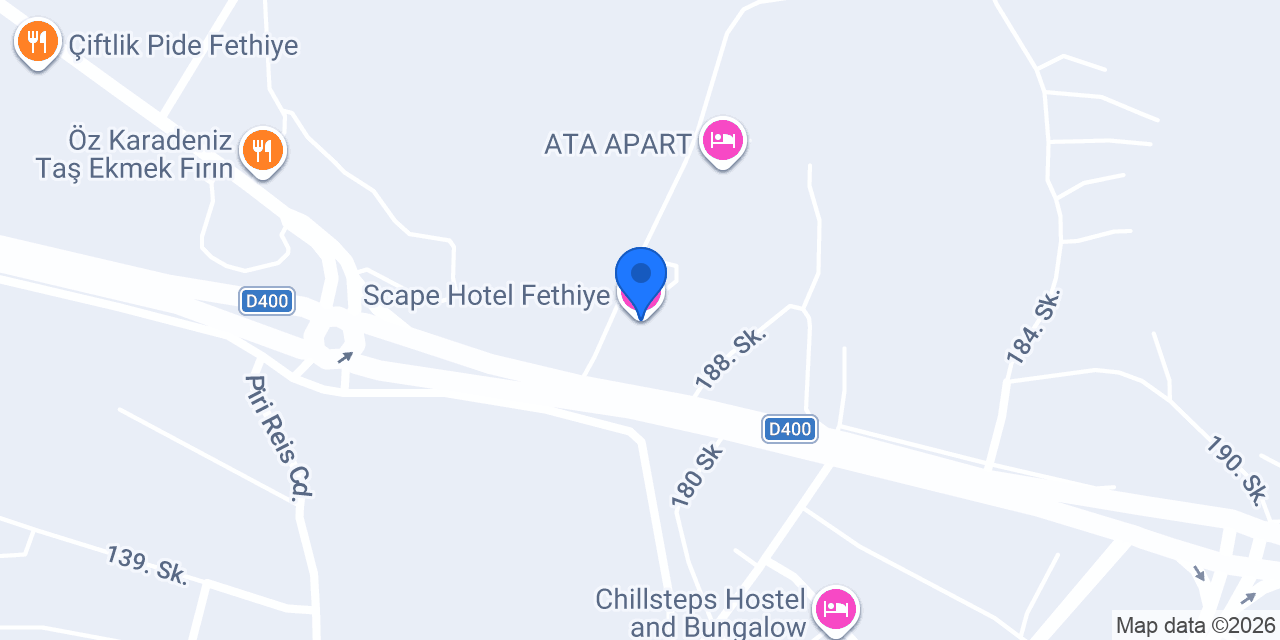 Scape Hotel Fethiye konumu