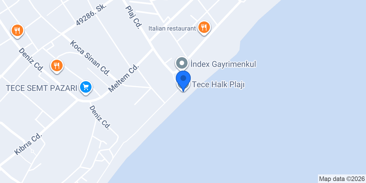 Tece Halk Plajı konumu