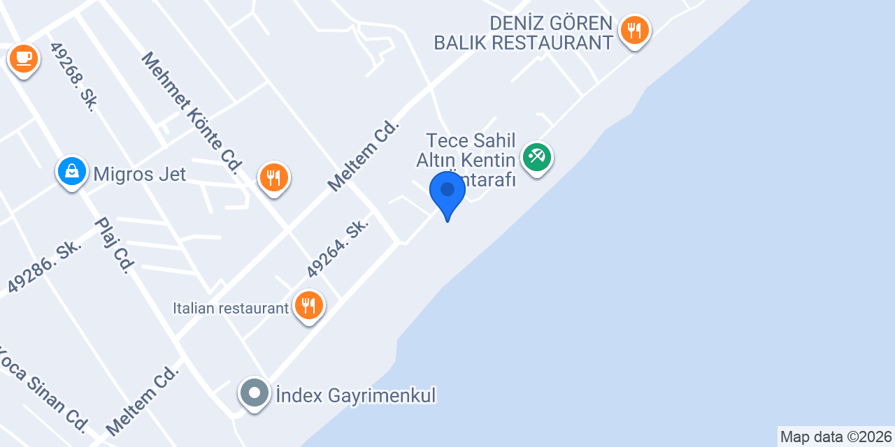 Mezitli Tece karavan parkı konumu