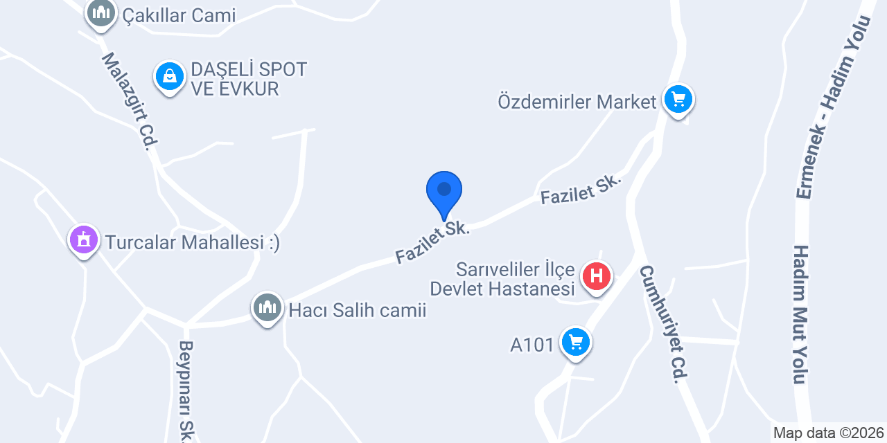Sarıveliler Adliyesi konumu