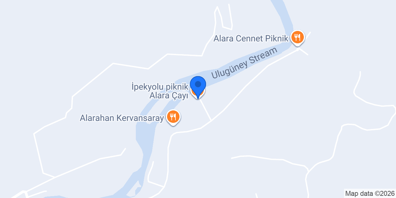 İpekyolu piknik Alara Çayı konumu