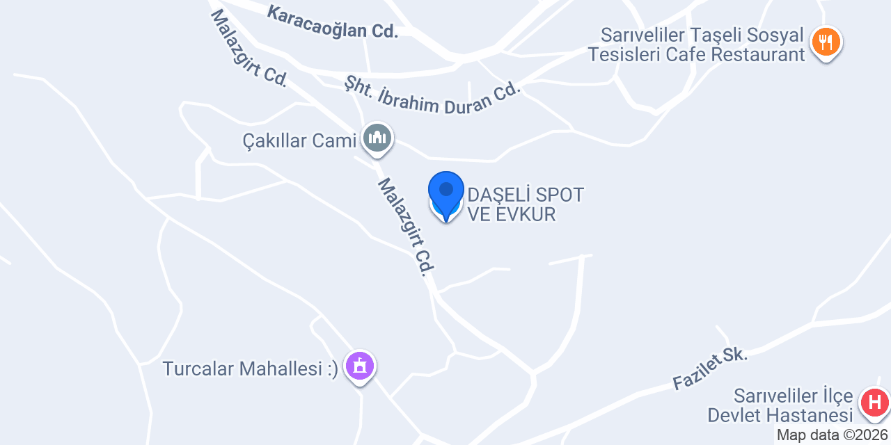 DAŞELİ SPOT VE EVKUR konumu