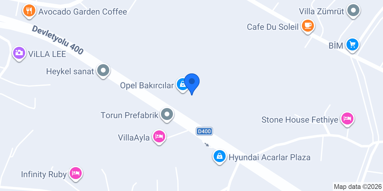 Peugeot Bakırcılar konumu
