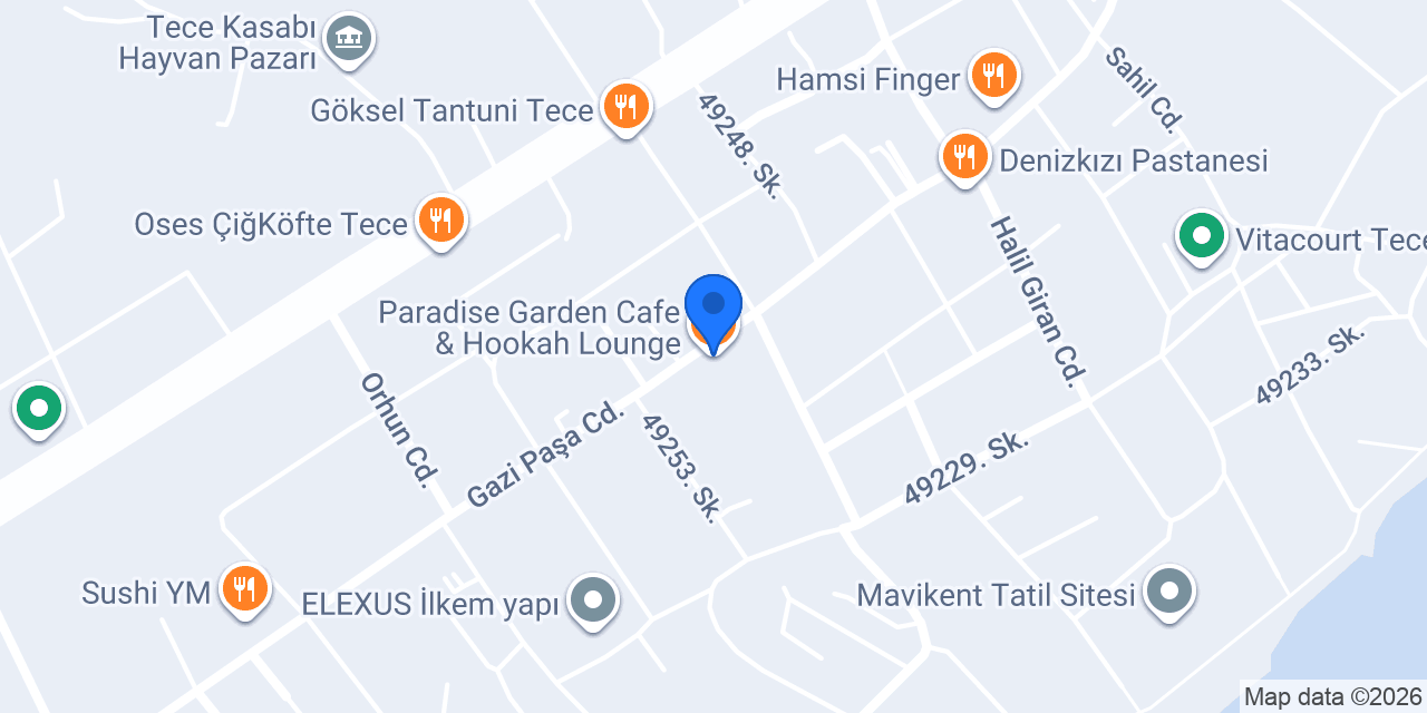 Paradise Garden Cafe & Hookah Lounge konumu
