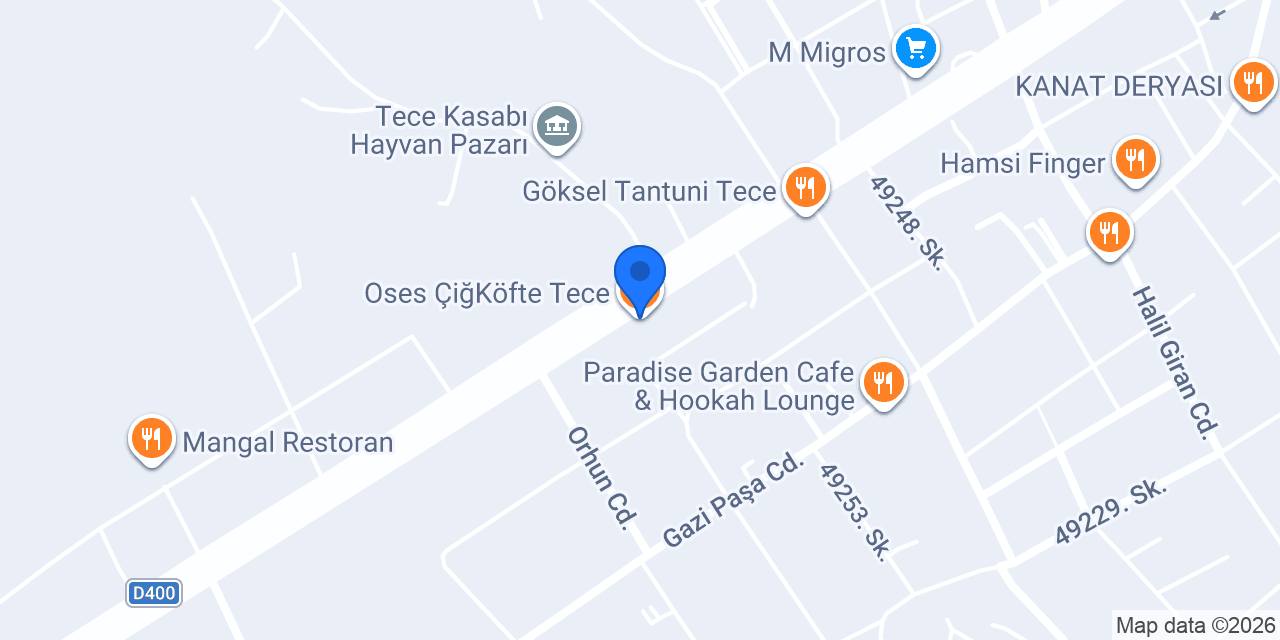 Oses ÇiğKöfte Tece konumu