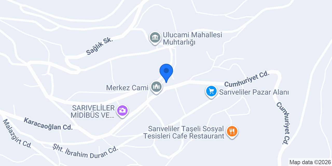 Sarıveliler İlçe Milli Eğitim Müdürlüğü konumu