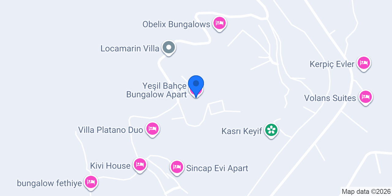 Yeşil Bahçe Bungalow Apart konumu