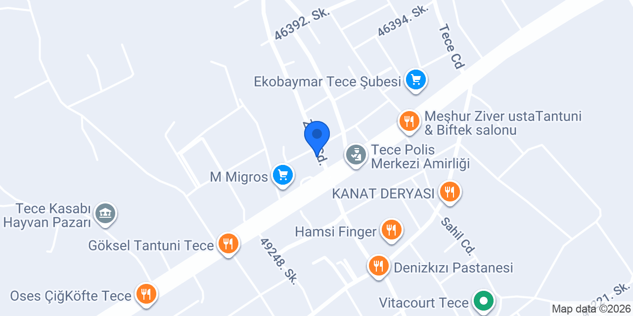 Tece Esnaf Lokantasi konumu